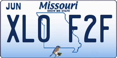 MO license plate XL0F2F