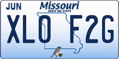 MO license plate XL0F2G