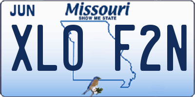 MO license plate XL0F2N