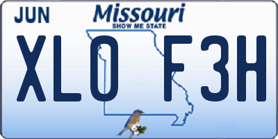 MO license plate XL0F3H