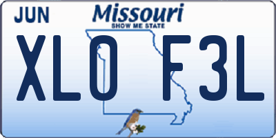 MO license plate XL0F3L