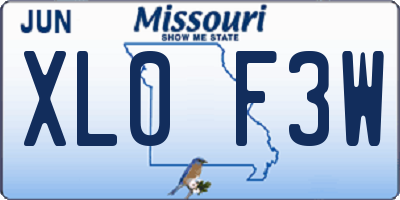 MO license plate XL0F3W
