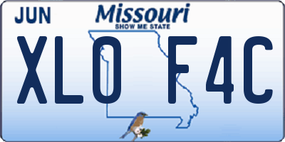MO license plate XL0F4C