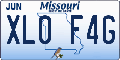 MO license plate XL0F4G