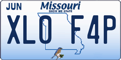 MO license plate XL0F4P