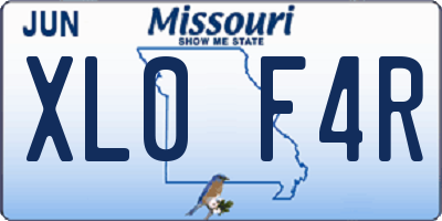 MO license plate XL0F4R