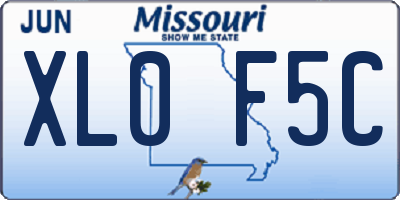 MO license plate XL0F5C