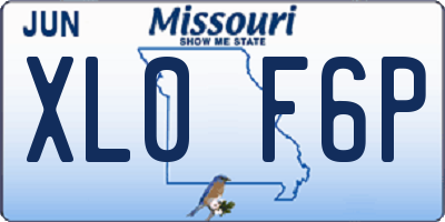 MO license plate XL0F6P