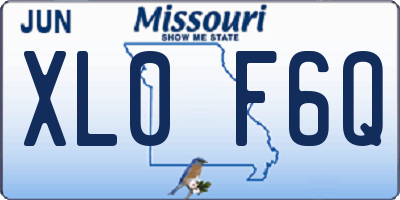 MO license plate XL0F6Q