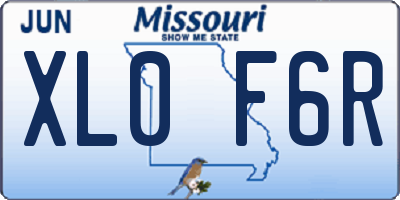 MO license plate XL0F6R