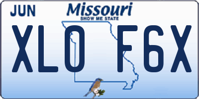 MO license plate XL0F6X