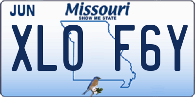 MO license plate XL0F6Y