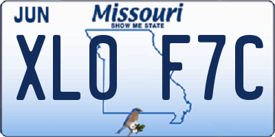 MO license plate XL0F7C
