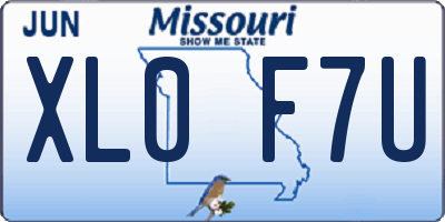 MO license plate XL0F7U