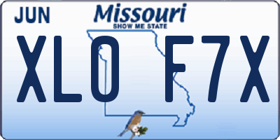 MO license plate XL0F7X