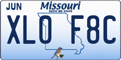 MO license plate XL0F8C