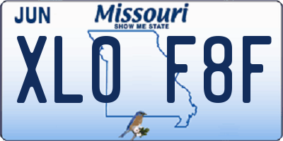 MO license plate XL0F8F