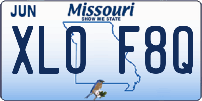 MO license plate XL0F8Q