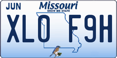 MO license plate XL0F9H