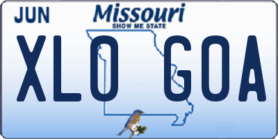 MO license plate XL0G0A