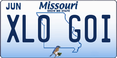 MO license plate XL0G0I