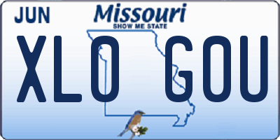 MO license plate XL0G0U