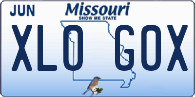 MO license plate XL0G0X