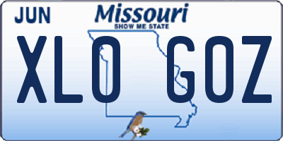 MO license plate XL0G0Z