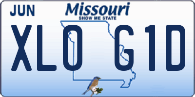 MO license plate XL0G1D