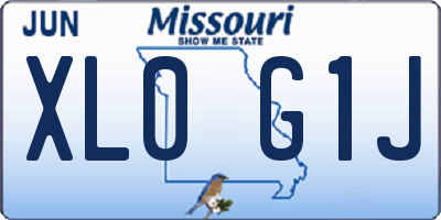 MO license plate XL0G1J