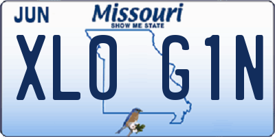 MO license plate XL0G1N