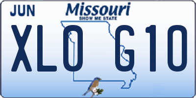 MO license plate XL0G1O