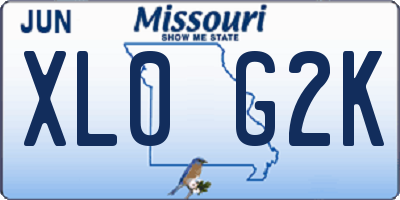 MO license plate XL0G2K