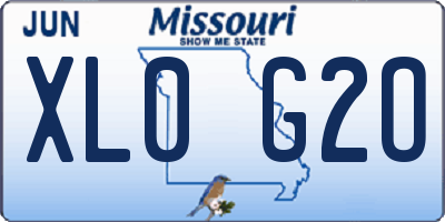 MO license plate XL0G2O