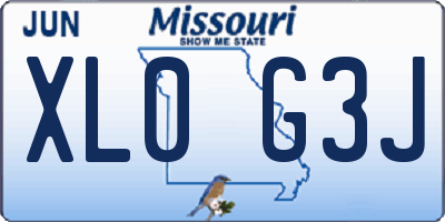 MO license plate XL0G3J