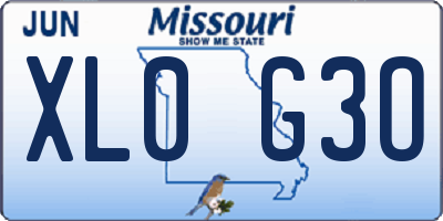MO license plate XL0G3O