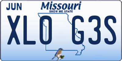 MO license plate XL0G3S