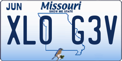 MO license plate XL0G3V