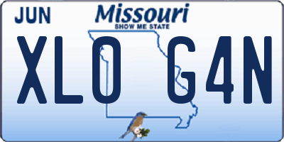 MO license plate XL0G4N