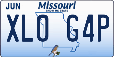 MO license plate XL0G4P