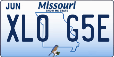 MO license plate XL0G5E