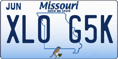 MO license plate XL0G5K