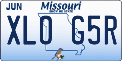 MO license plate XL0G5R
