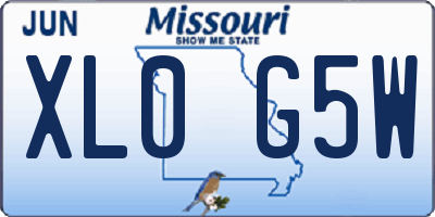 MO license plate XL0G5W