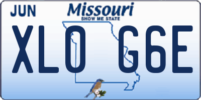 MO license plate XL0G6E
