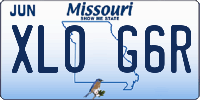 MO license plate XL0G6R