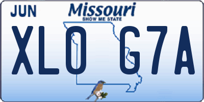 MO license plate XL0G7A