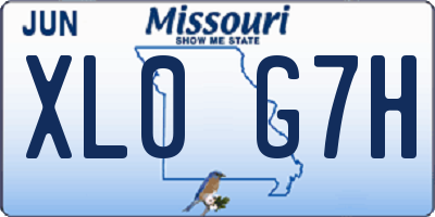 MO license plate XL0G7H