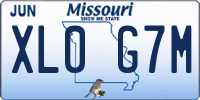 MO license plate XL0G7M