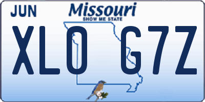 MO license plate XL0G7Z